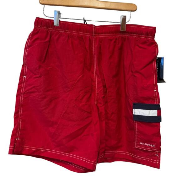 Tommy Hilfiger Red Tommy Swim Trunks L - Picture 1 of 5